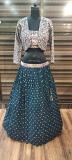 Embellished Party Wear Green Lehnga Choli